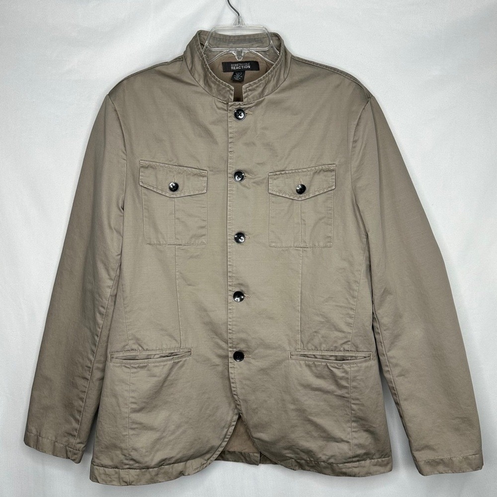 Kenneth Cole Reaction Mens Tan Khaki Cotton Field Jacket Utility Blazer Large
